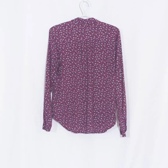 ANTHROPOLOGIE MAEVE Purple Floral Calico Button Down Shirt Size 10 - Picture 4 of 11